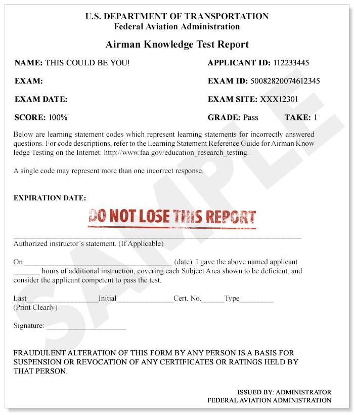 FAA Fundamentals of Instruction (FOI) Knowledge Test Score Results
